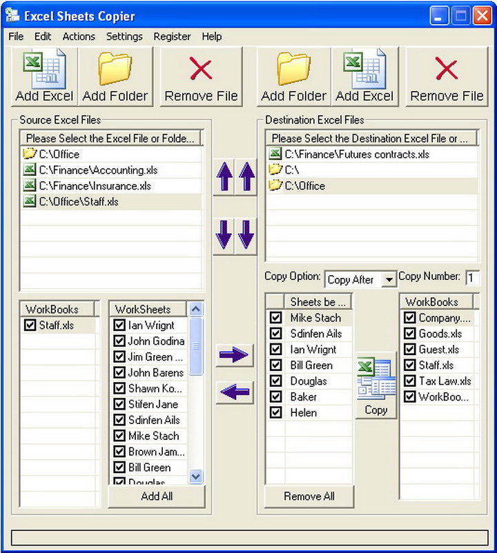 Excel Sheets Copier