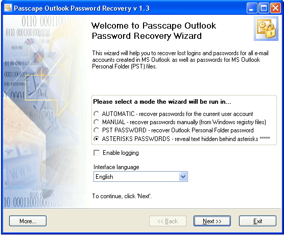 Outlook Password Recovery