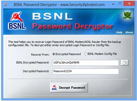 BSNL Password Decryptor