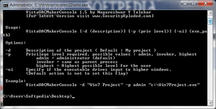 VistaUACMakerConsole