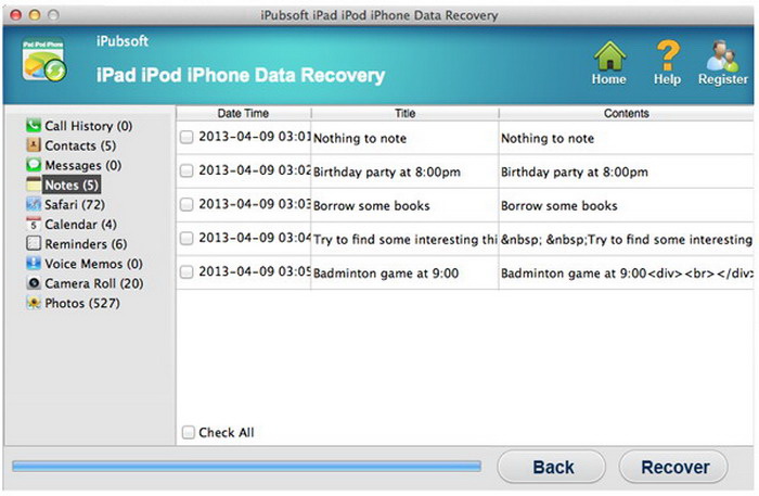 iPubsoft iPad iPhone iPod Data Recovery For Mac