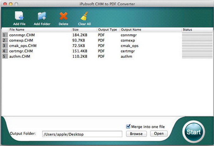 iPubsoft CHM to PDF Converter for Mac