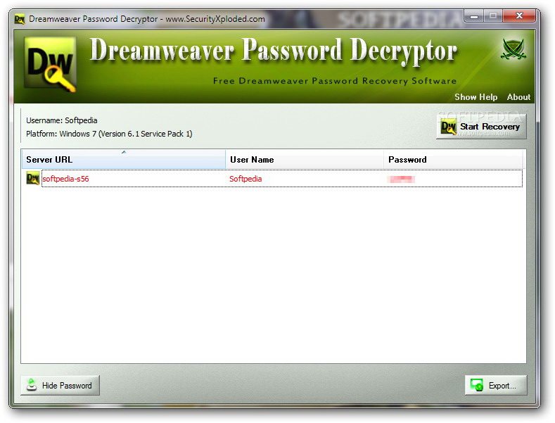 Dreamweaver Password Decryptor