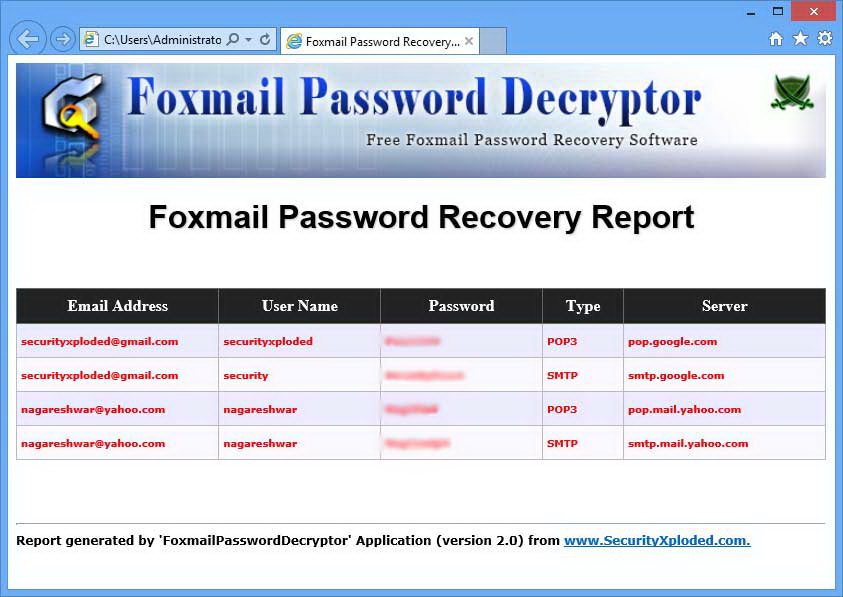 Foxmail Password Decryptor