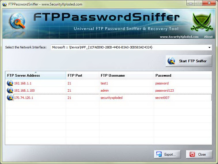 FTP Password Sniffer