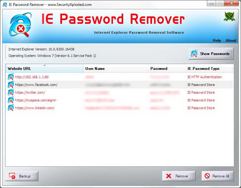 IE Password Remover