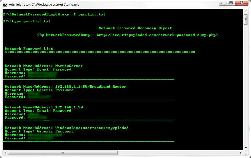 Network Password Dump