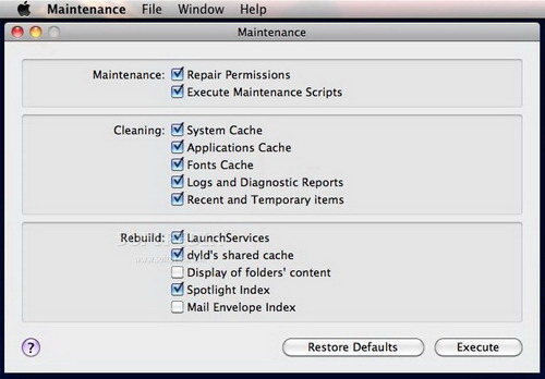 Maintenance For Mac OS X 10.6 (SNOW LEOPARD)