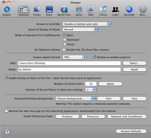 Deeper For Mac OS X 10.5 (LEOPARD)