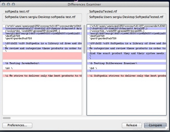 Differences Examiner For Mac