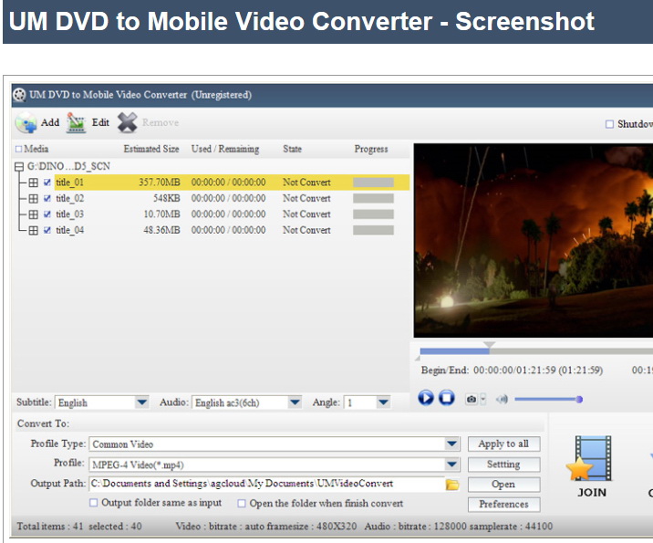 UM DVD to Mobile Video Converter