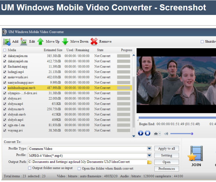 UM Windows Mobile Video Converter