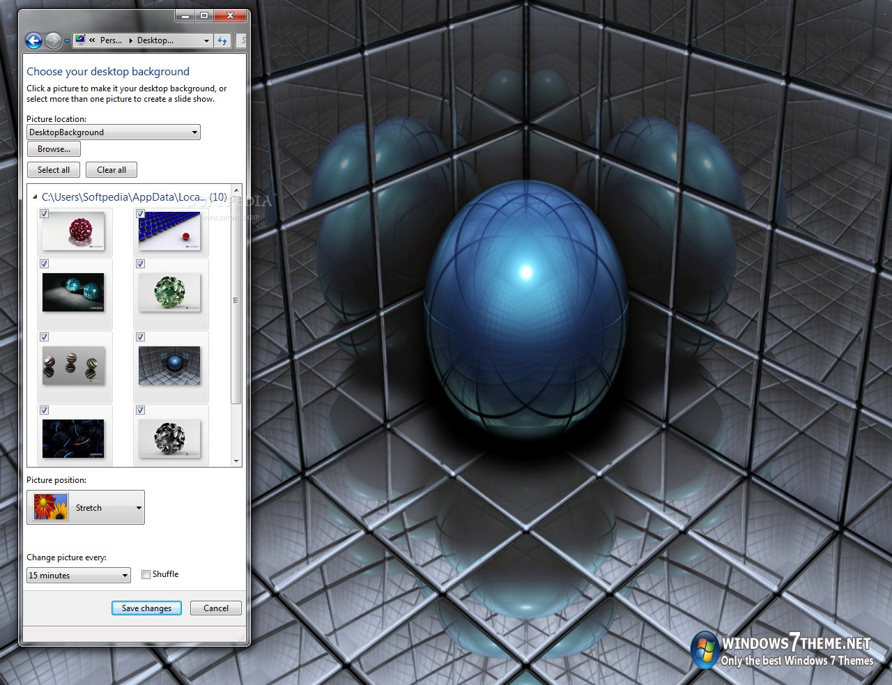 3D Sphere Windows 7 Theme