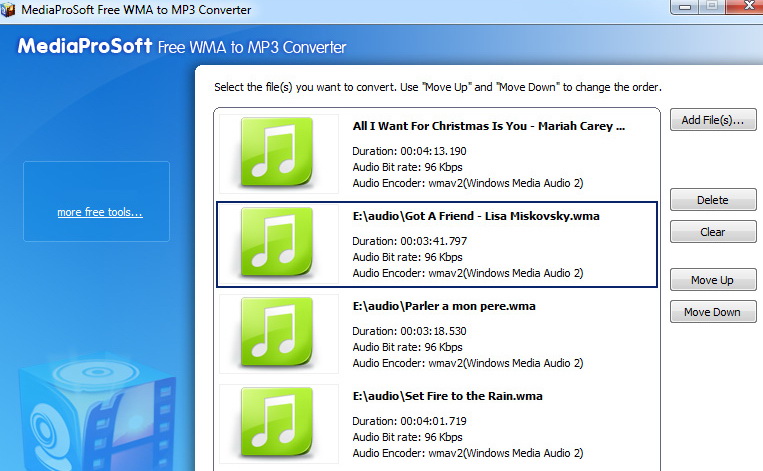 MediaProSoft Free WMA to MP3 Converter