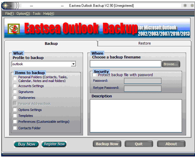 Eastsea Outlook Backup