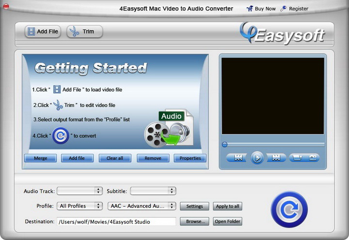 4Easysoft Mac Video to Audio Converter