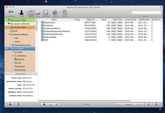 Navicat Essentials for SQL Server For Mac