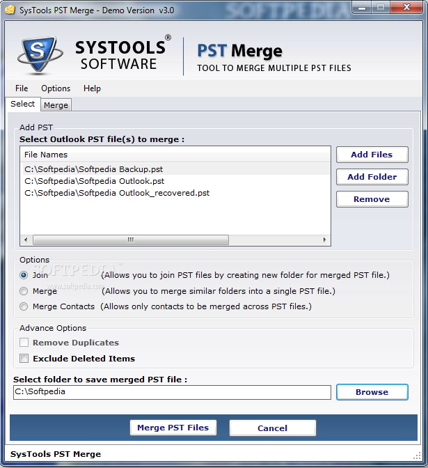 SysTools PST Merge