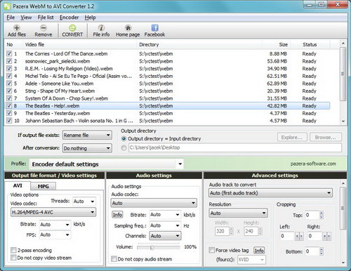 Pazera WebM to AVI Converter PORTABLE