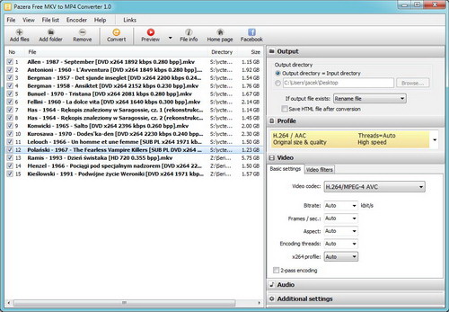 Pazera Free MKV to MP4 Converter