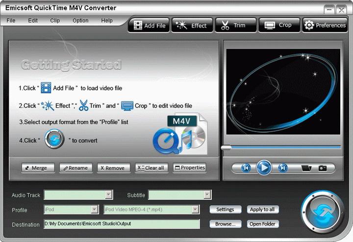 Emicsoft QuickTime M4V Converter