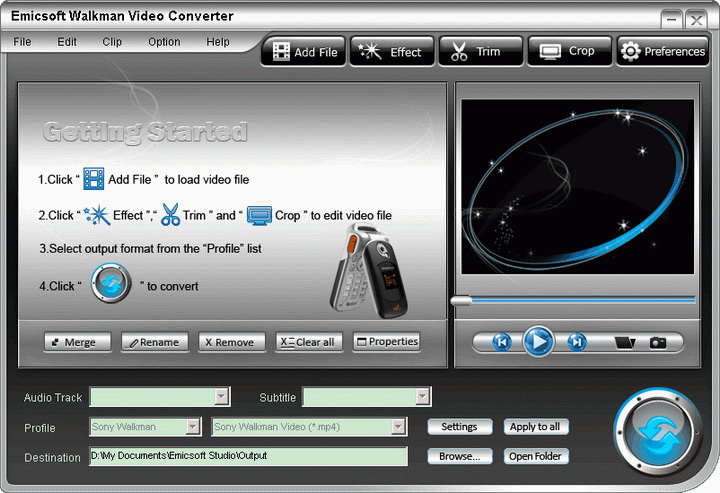 Emicsoft Walkman Video Converter