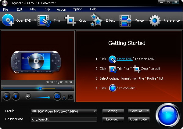 Bigasoft VOB to PSP Converter