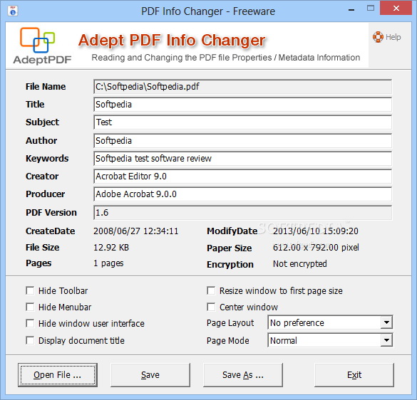 Adept PDF Info Changer