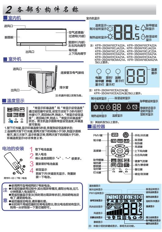 海尔KFR-35GW/01CDA21A空调使用说明书