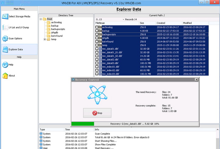 VMxDB For AIX LVM JFS2 Recovery(AIX数据恢复软件)