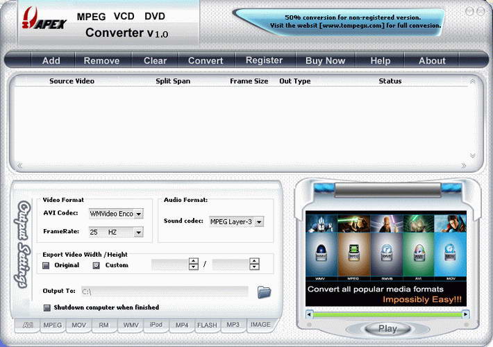 Apex MPEG VCD DVD Converter