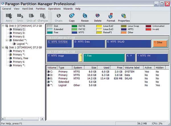 Paragon Partition Manager Professional Edition