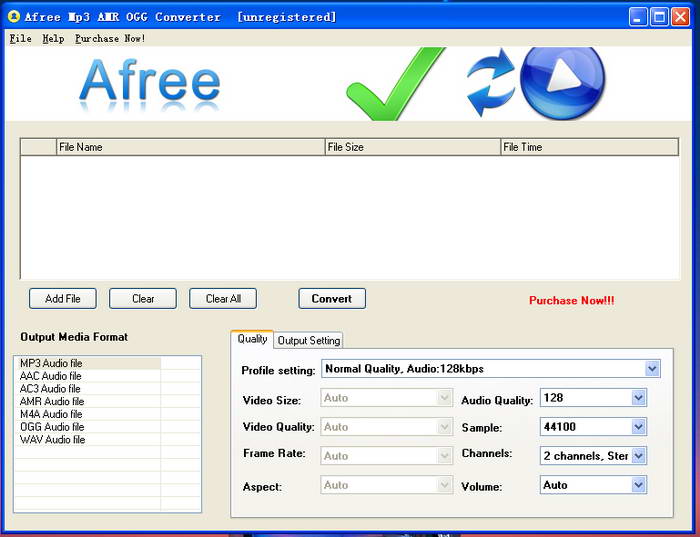 Afree MP3 AMR OGG Converter