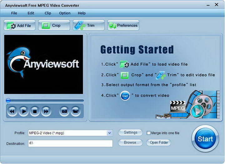 Anyviewsoft Free MPEG Video Converter