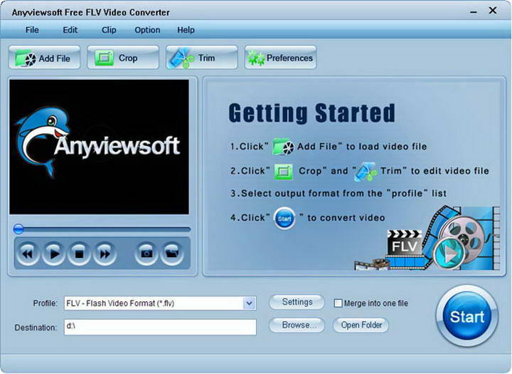 Anyviewsoft Free FLV Video Converter