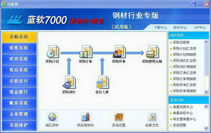 蓝软钢材进销存财务一体化