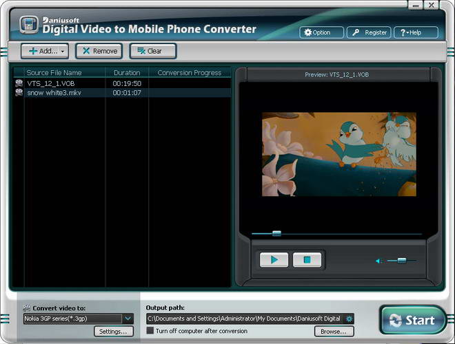 Daniusoft Digital Video to Mobile Phone Converter