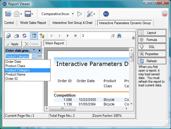 Report Viewer for Crystal Reports