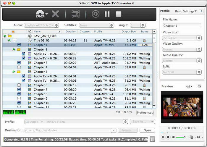 Xilisoft DVD to Apple TV Converter for Mac