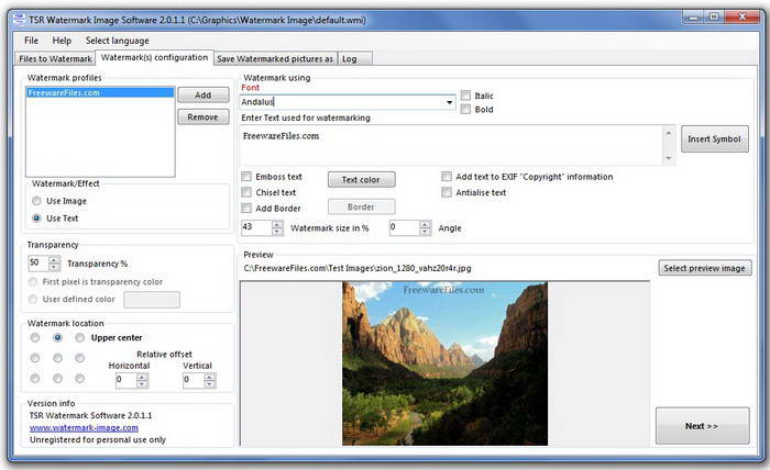 TSR Watermark Image Software