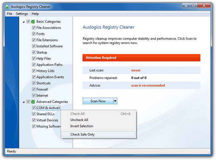 Auslogics Registry Cleaner