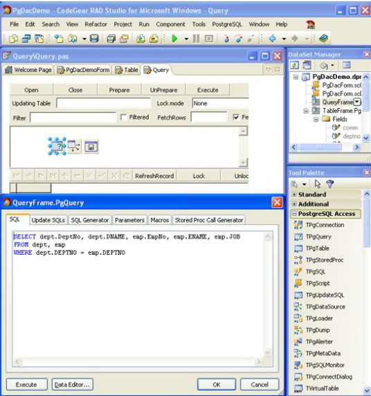 PostgreSQL Data Access Components