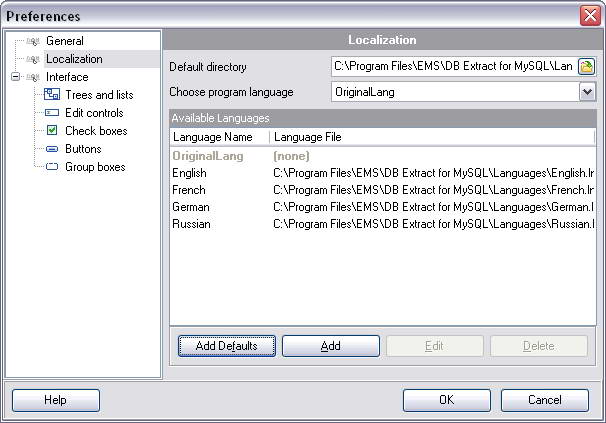 EMS DB Extract for MySQL