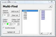 Excel Multifind Addin