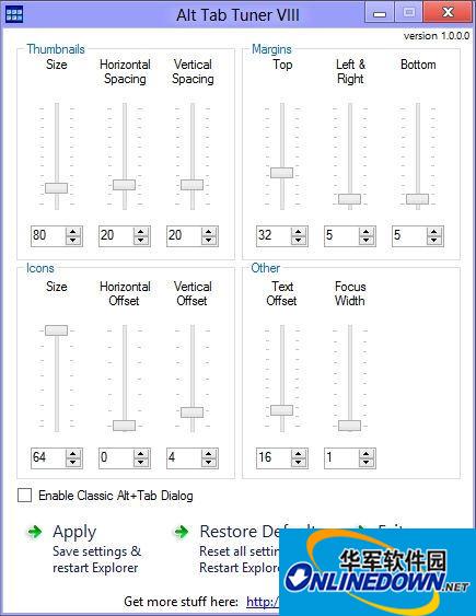 win8自定义窗口调节(Alt Tab Tuner VIII)