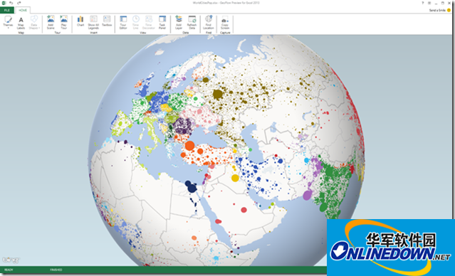 微软3D数据可视化插件for Excel 2013(GeoFlow)