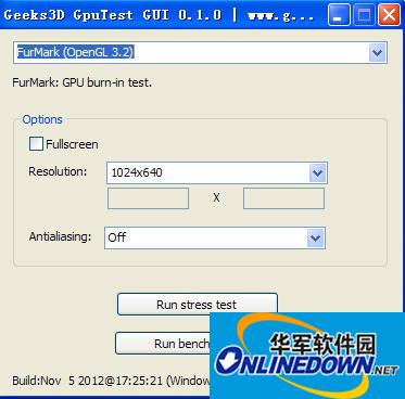 Gpu显卡测试软件(Geek3d GpuTest GUI)