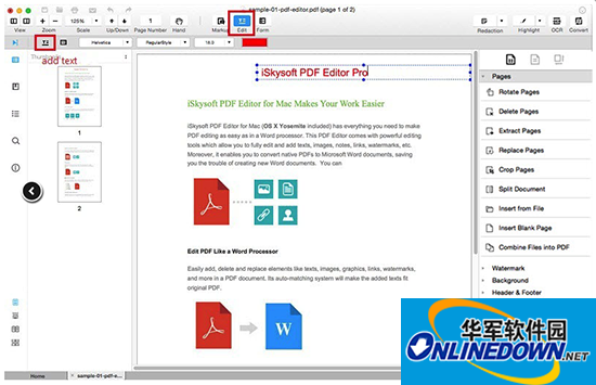 ISkysoft PDF Editor Mac版