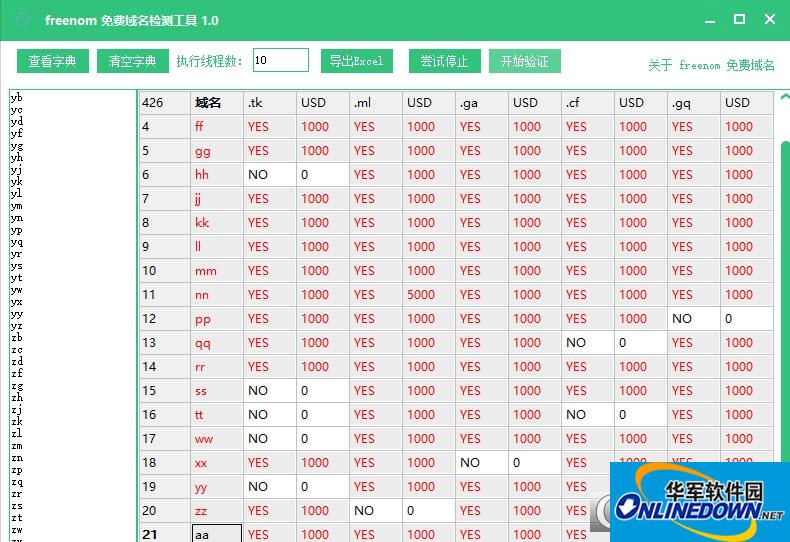freenom免费域名检测工具