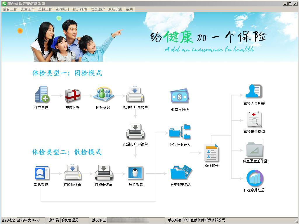 康乐体检管理信息系统软件